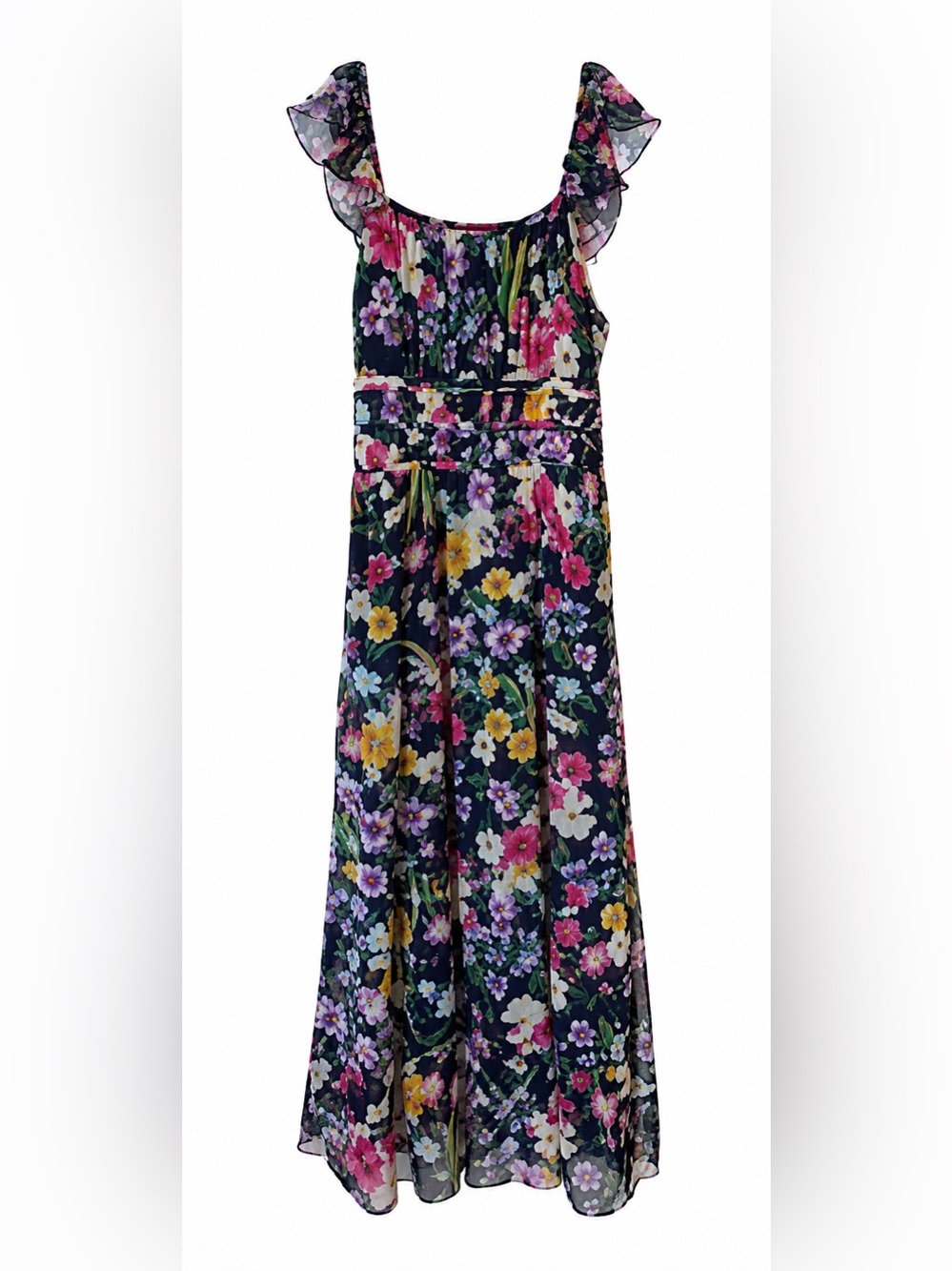 Speechless Girls' Flutter Sleeve Chiffon Maxi Dress